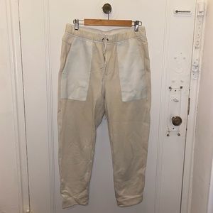 Helmut Lang leather detail joggers